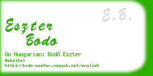 eszter bodo business card